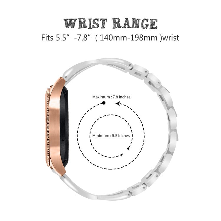 For Nokia Withings Steel HR 36mm / Steel Watch Strap Large X Design Rhinestone Decor Zinc Alloy Band - Silver