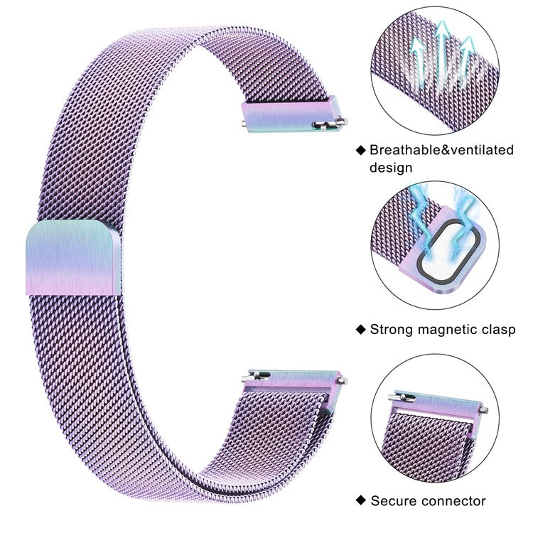 For Nokia Withings Steel HR 36mm / Steel Watch Band Magnetic Milanese Stainless Steel Strap - Colorful