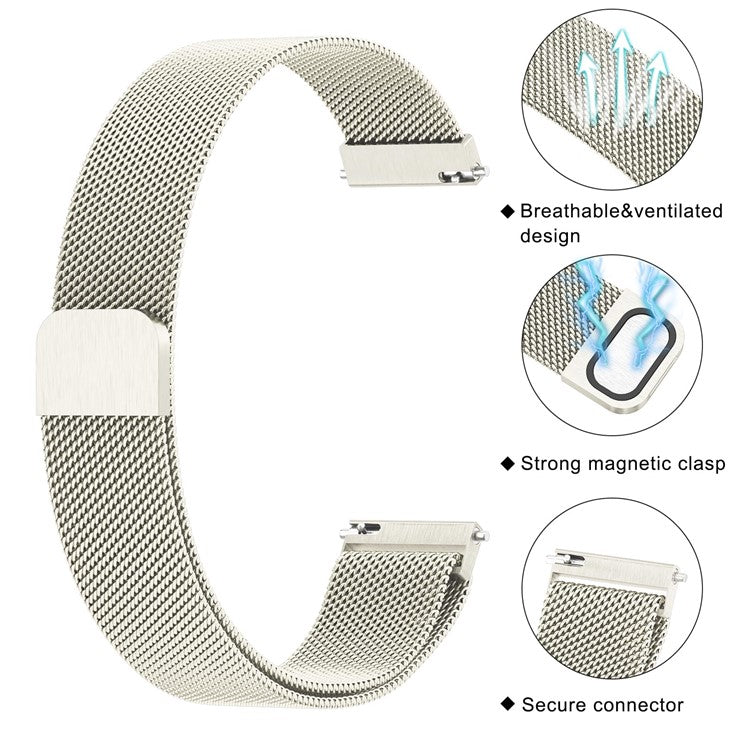 For Nokia Withings Steel HR 36mm / Steel Watch Band Magnetic Milanese Stainless Steel Strap - Starlight