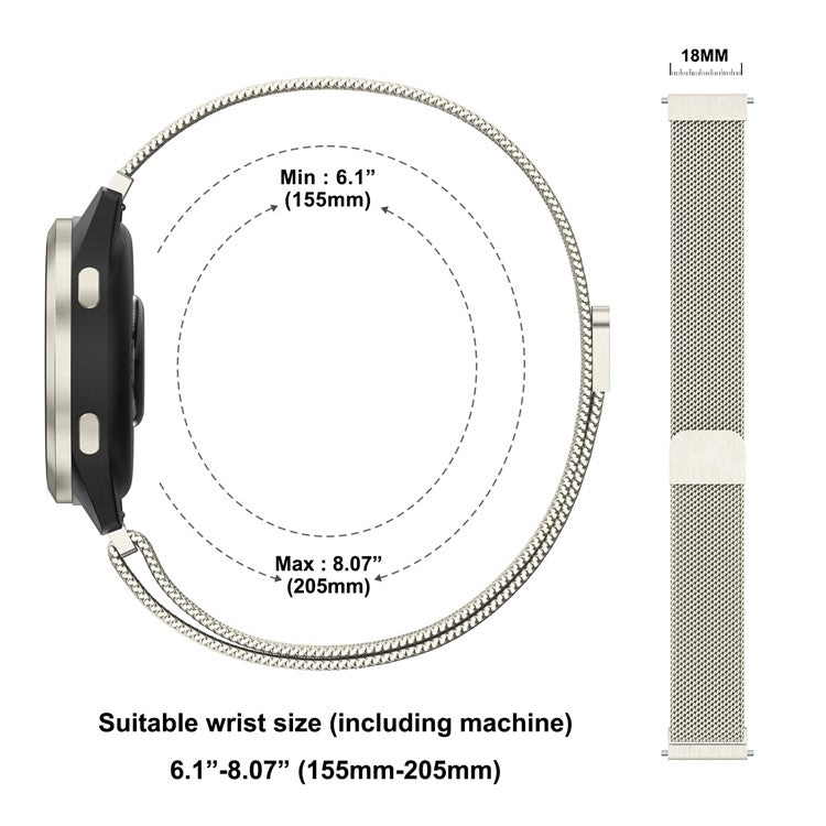 For Nokia Withings Steel HR 36mm / Steel Watch Band Magnetic Milanese Stainless Steel Strap - Starlight
