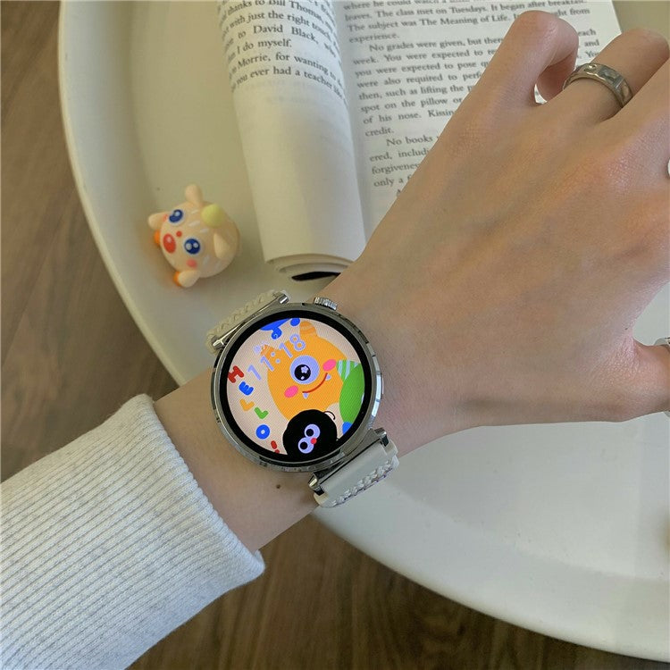 20mm Nylon Strap for Samsung Galaxy Watch6 Classic / 6 / 5 Pro Little Monsters Decor Braided Watch Band - Starlight