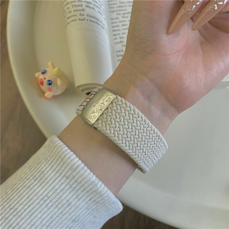 20mm Nylon Strap for Samsung Galaxy Watch6 Classic / 6 / 5 Pro Little Monsters Decor Braided Watch Band - Starlight