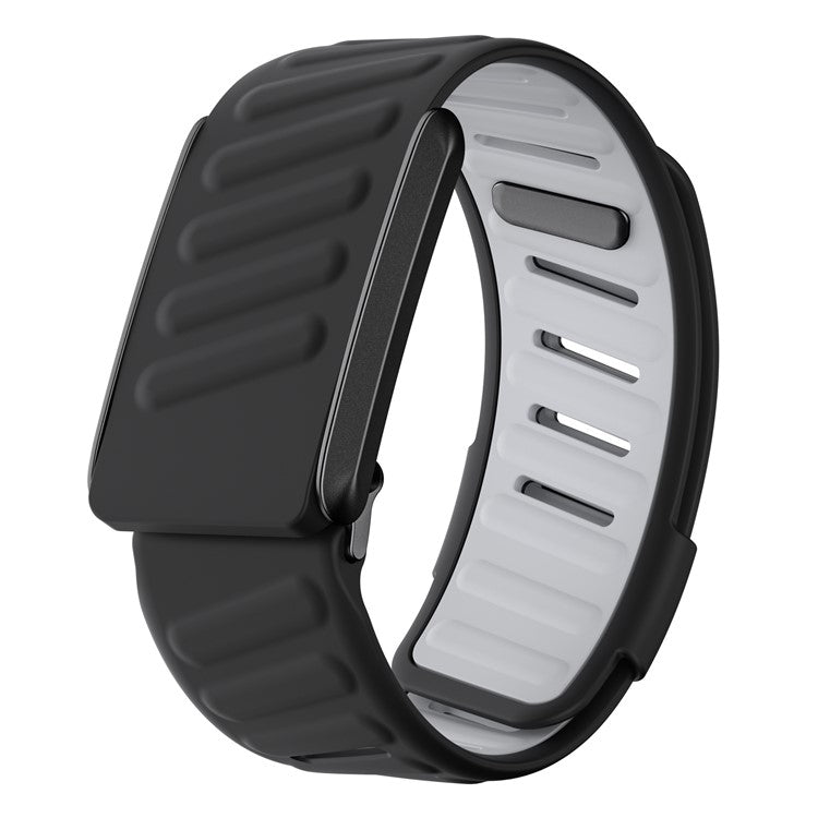 KALEBOL For WHOOP 4.0 Watch Strap Adjustable Breathable Silicone Wrist Band - Black / Light Grey