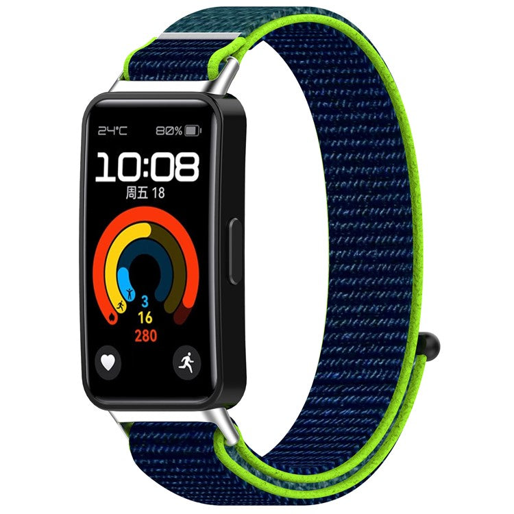 KALEBOL Watch Strap For Huawei Band 10 / 9 / 8 Magic Tape Nylon Replacement Wrist Band - Lime