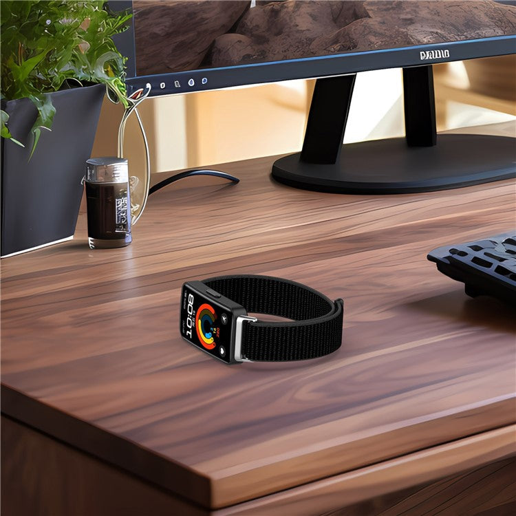 KALEBOL Watch Strap For Huawei Band 10 / 9 / 8 Magic Tape Nylon Replacement Wrist Band - Lime