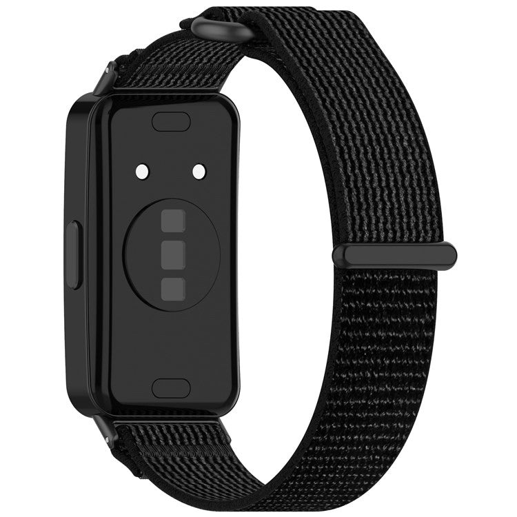 KALEBOL Watch Strap For Huawei Band 10  /  9  /  8 Adjustable Nylon Breathable Wrist Band - Black  /  Grey