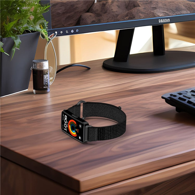 KALEBOL Watch Strap For Huawei Band 10 / 9 / 8 Adjustable Nylon Breathable Wrist Band - Blue / Grey