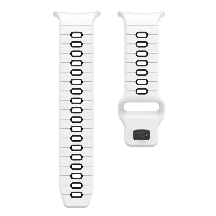 KALEBOL For Samsung Galaxy Watch Ultra 47mm Silicone Watch Band Reverse Buckle Wrist Strap - White+Black