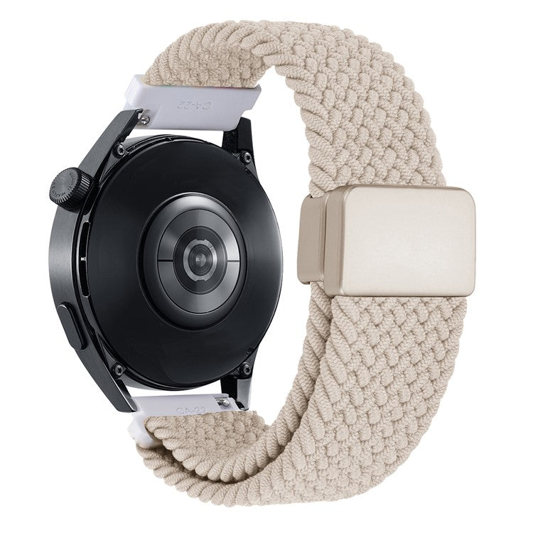 20mm Universal Wrist Strap Magnetic Buckle Nylon Braided Smart Watch Band - Starlight