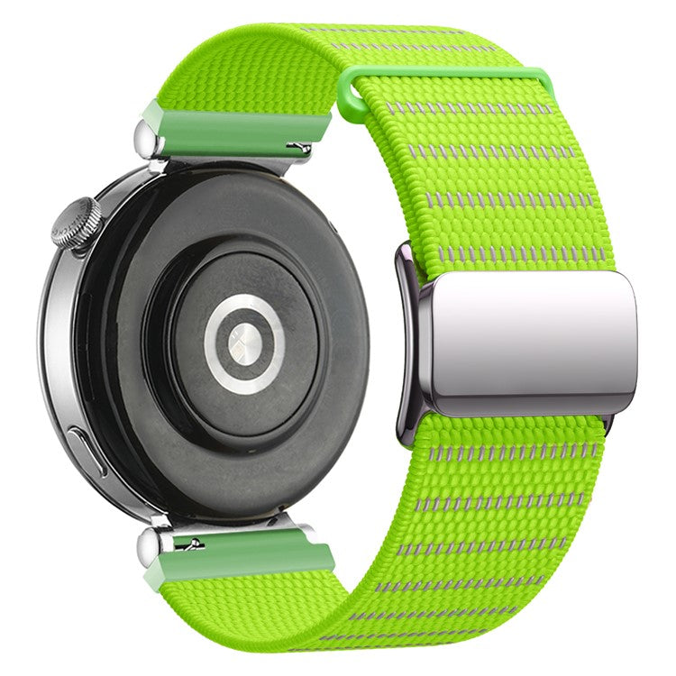 18mm Universal Wrist Strap Reflective Nylon Magnetic Buckle Watch Band - Green