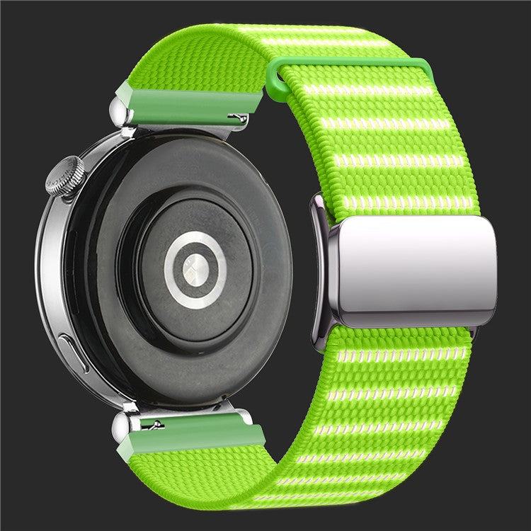 18mm Universal Wrist Strap Reflective Nylon Magnetic Buckle Watch Band - Green