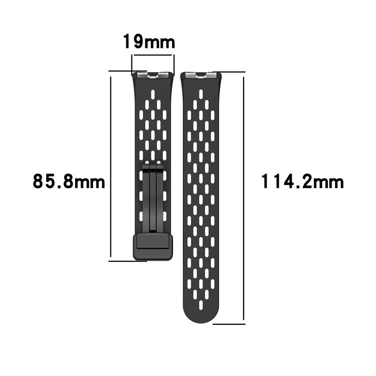 Silicone Watch Band for Huawei Band 10 / 10 NFC / 9 / 9 NFC / 8 / 8 NFC Holes Design Breathable Magnetic Buckle Strap - Purple