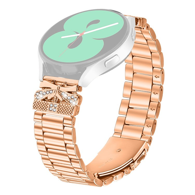 Replacement Strap for Haylou BLING LS12 Butterfly Rhinestones Decor Metal Watch Band - Rose Gold