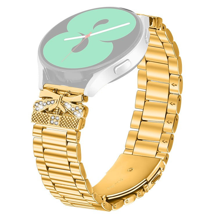 Replacement Strap for Coros Apex 42mm Butterfly Rhinestones Decor Metal Watch Band - Gold