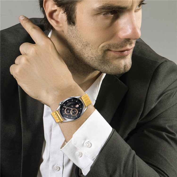 For Samsung Galaxy Watch 46mm Bands Stainless Steel Magnetic Clasp Watchband Wrist Strap - Gold