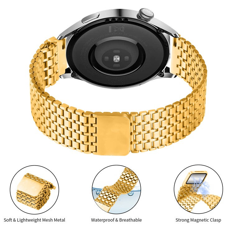 For Huawei Watch GT 3 SE Bands Stainless Steel Magnetic Clasp Watchband Wrist Strap - Gold