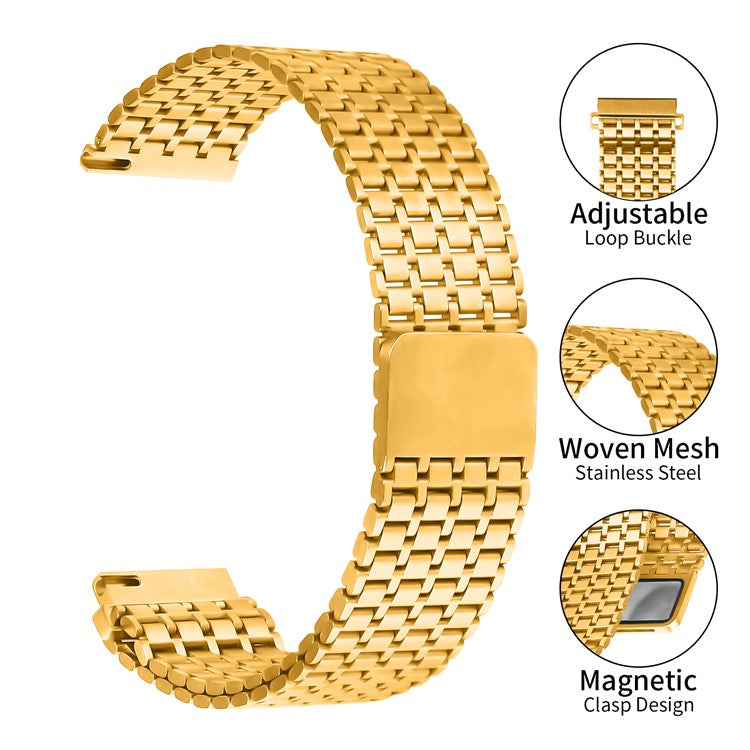 For Huawei Watch GT 3 SE Bands Stainless Steel Magnetic Clasp Watchband Wrist Strap - Gold