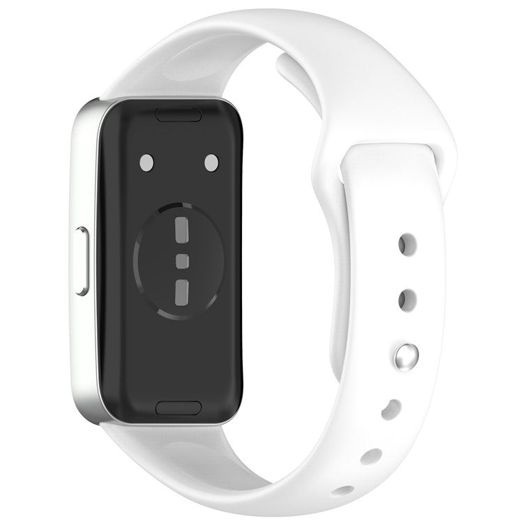 For Huawei Band 10 / 10 NFC / 9 / 9 NFC / 8 / 8 NFC Silicone Wristband Replacement Strap Sports Fitness Tracker Band - White