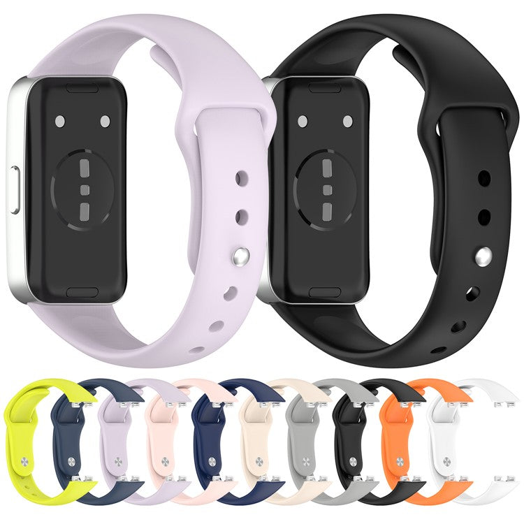 For Huawei Band 10 / 10 NFC / 9 / 9 NFC / 8 / 8 NFC Silicone Wristband Replacement Strap Sports Fitness Tracker Band - White