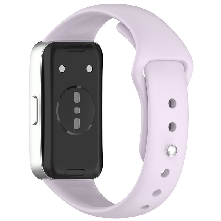 For Huawei Band 10 / 10 NFC / 9 / 9 NFC / 8 / 8 NFC Silicone Wristband Replacement Strap Sports Fitness Tracker Band - Light Purple