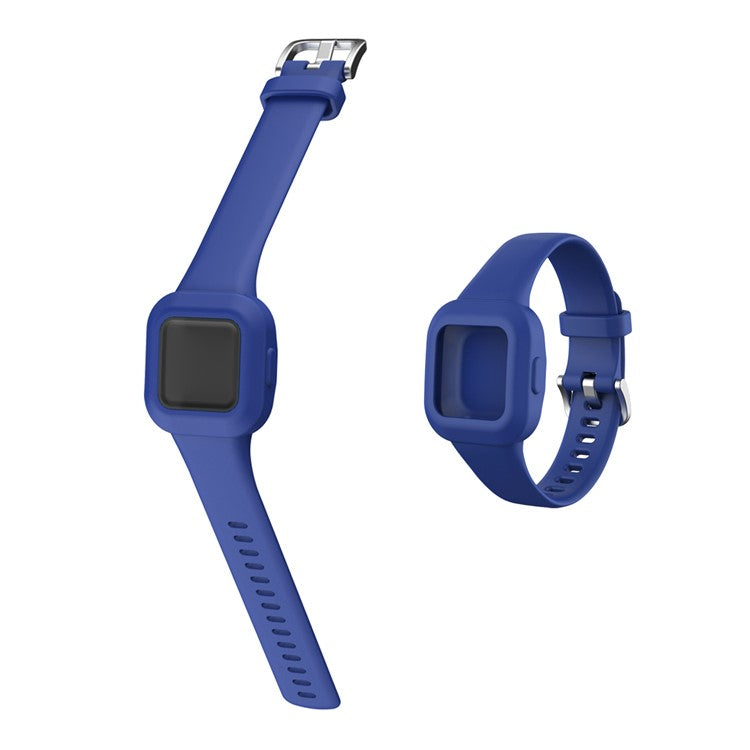 For Garmin Fit RJ3 / Vivofit JR3 Silicone Watch Band Pattern Printing Wrist Strap Replacement - Navy Blue