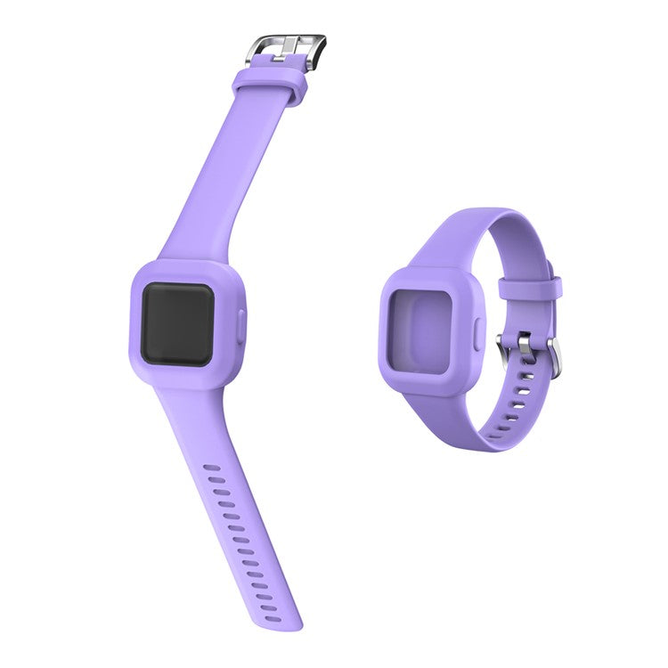 For Garmin Fit RJ3 / Vivofit JR3 Silicone Watch Band Pattern Printing Wrist Strap Replacement - Purple