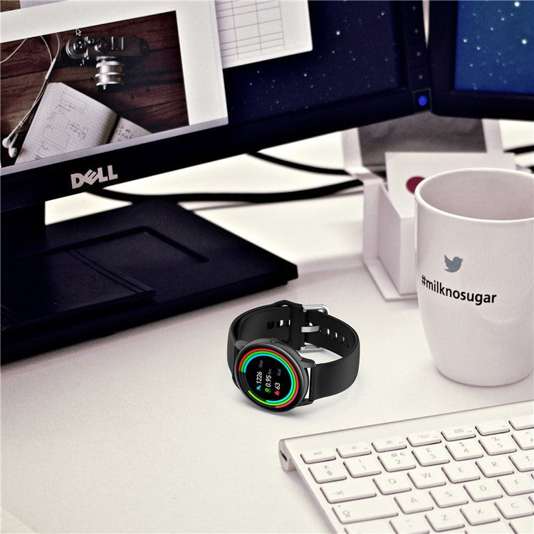 Replacement Sport Smartwatch Strap Silicone Wrist Band Small Size 22mm for YAMAY SW022/Imilab KW66 - Blackish Green