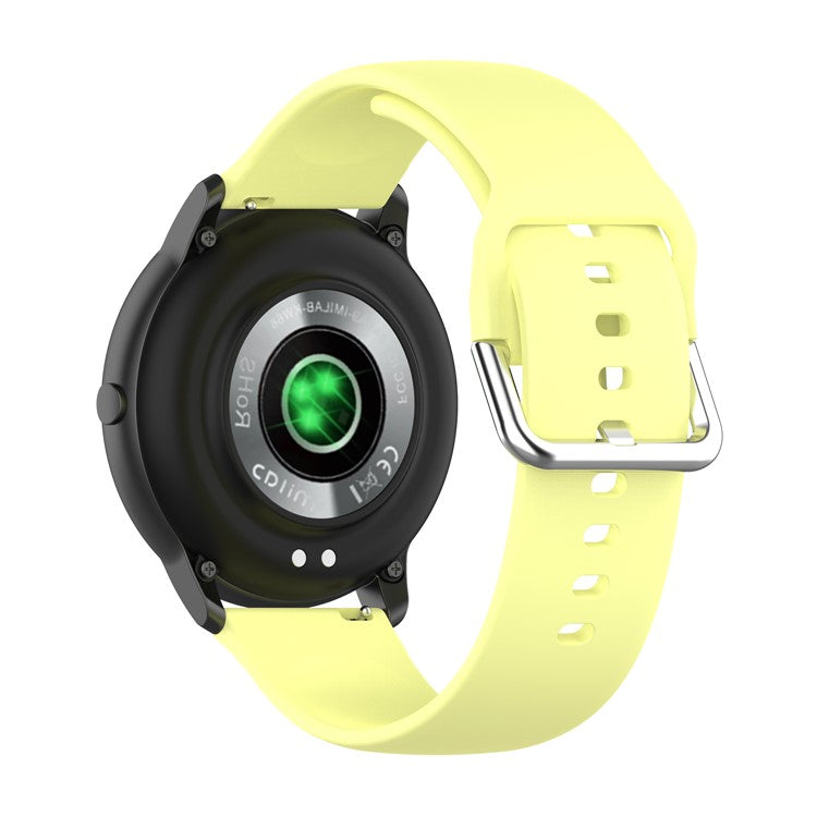 Silicone Sport Watch Band Replacement Wrist Strap Large Size 22mm for YAMAY SW022/Imilab KW66 - Yellow