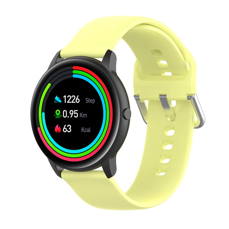 Silicone Sport Watch Band Replacement Wrist Strap Large Size 22mm for YAMAY SW022/Imilab KW66 - Yellow