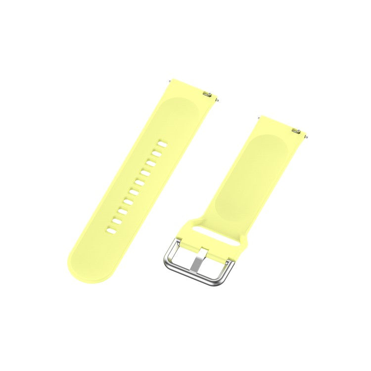 Silicone Sport Watch Band Replacement Wrist Strap Large Size 22mm for YAMAY SW022/Imilab KW66 - Yellow
