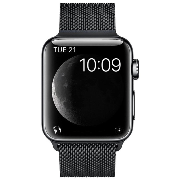 JLT Magnetic Milanese Stainless Steel Watch Band Wrist Strap for Apple Watch Series 10 42mm / 9 8 7 41mm / 6 5 4 SE SE (2022) SE (2023) 40mm / 3 2 1 38mm - Black