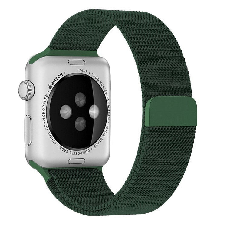 JLT Adjustable Milanese Stainless Steel Watch Band Strap Replacement for Apple Watch Ultra 49mm / Ultra 2 49mm / Series 9 45mm / SE (2023) 44mm / Series 8 / 7 45mm / Series 6 / 5 / 4 / SE / SE (2022) 44m / Series 3 / 2 / 1 42mm - Green