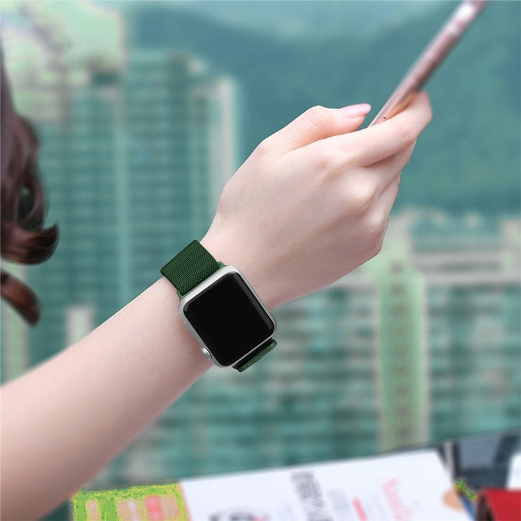 JLT Adjustable Milanese Stainless Steel Watch Band Strap Replacement for Apple Watch Ultra 49mm / Ultra 2 49mm / Series 9 45mm / SE (2023) 44mm / Series 8 / 7 45mm / Series 6 / 5 / 4 / SE / SE (2022) 44m / Series 3 / 2 / 1 42mm - Green