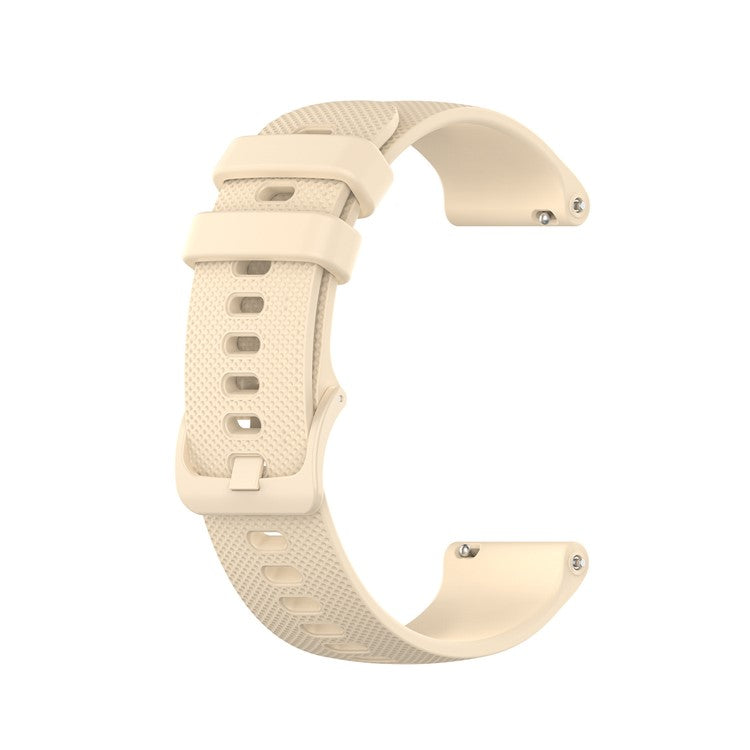 Replacement Silicone Smart Watch Band Adjustable Wrist Strap 20mm for Samsung Galaxy Watch4 Classic 46mm 42mm/Galaxy Watch4 44mm 40mm/Galaxy Watch 42mm/Garmin Vivoactive 3 - Beige