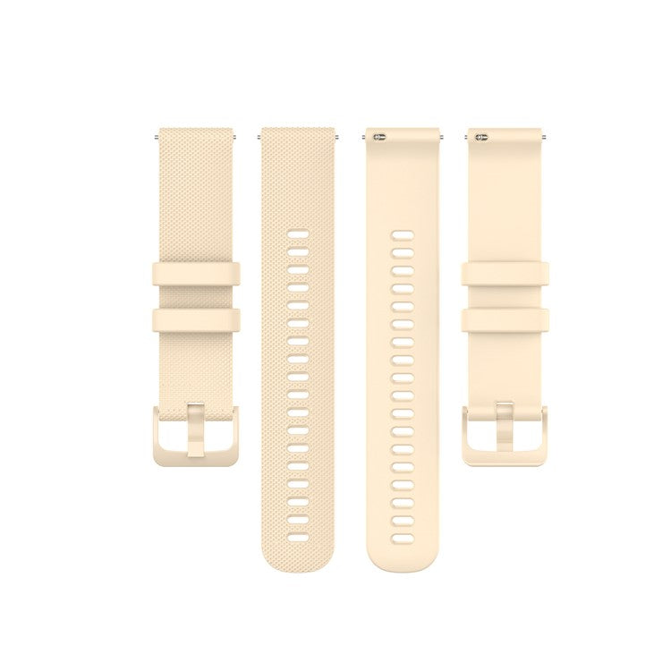 Replacement Silicone Smart Watch Band Adjustable Wrist Strap 20mm for Samsung Galaxy Watch4 Classic 46mm 42mm/Galaxy Watch4 44mm 40mm/Galaxy Watch 42mm/Garmin Vivoactive 3 - Beige
