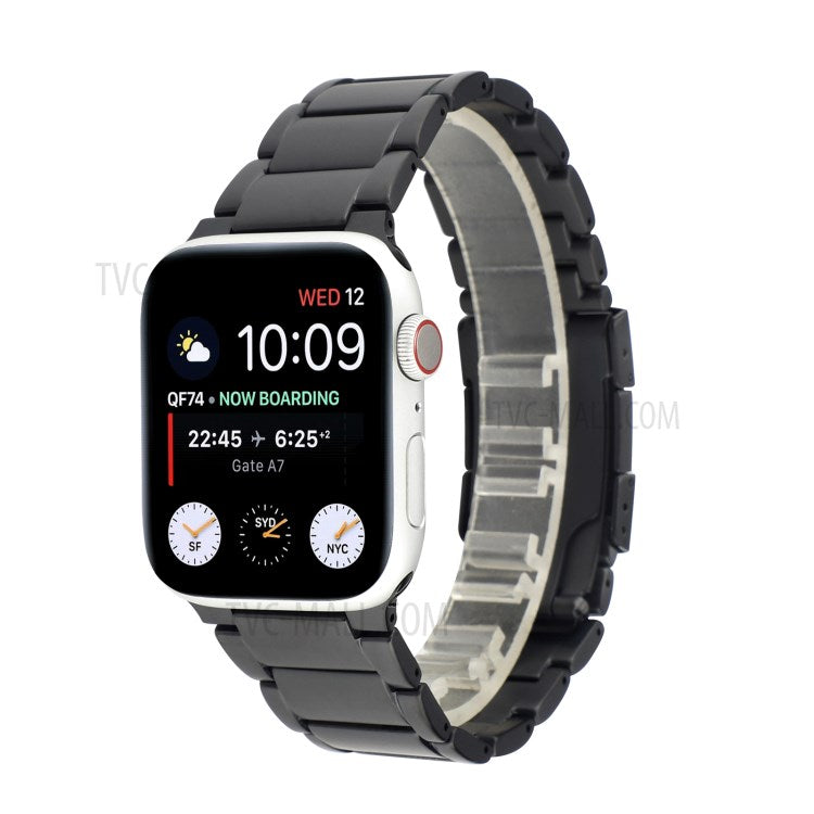 One Bead Titanium Steel Watchband Replacement Strap for Apple Watch Ultra 49mm / Ultra 2 49mm / Series 9 45mm / SE (2023) 44mm / Series 8 / 7 45mm / Series 6 / 5 / 4 / SE / SE (2022) 44mm / Series 3 / 2 / 1 42mm - Black