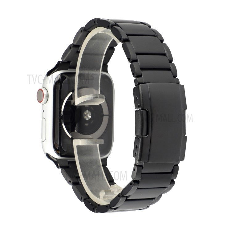 One Bead Titanium Steel Watchband Replacement Strap for Apple Watch Ultra 49mm / Ultra 2 49mm / Series 9 45mm / SE (2023) 44mm / Series 8 / 7 45mm / Series 6 / 5 / 4 / SE / SE (2022) 44mm / Series 3 / 2 / 1 42mm - Black