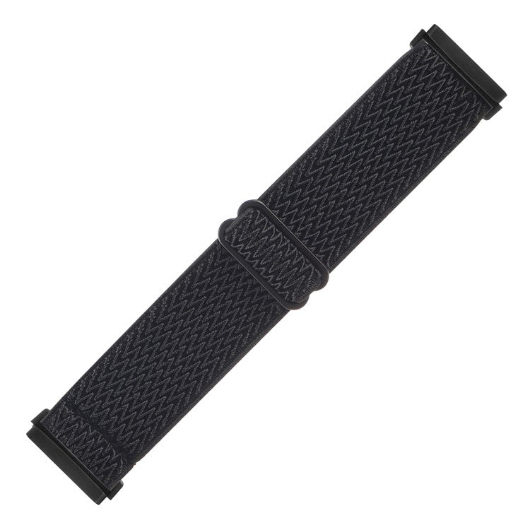 Adjustable Nylon Wave Pattern Smart Watchband Wrist Strap Belt for Fitbit Versa 3/Versa Sense - Black