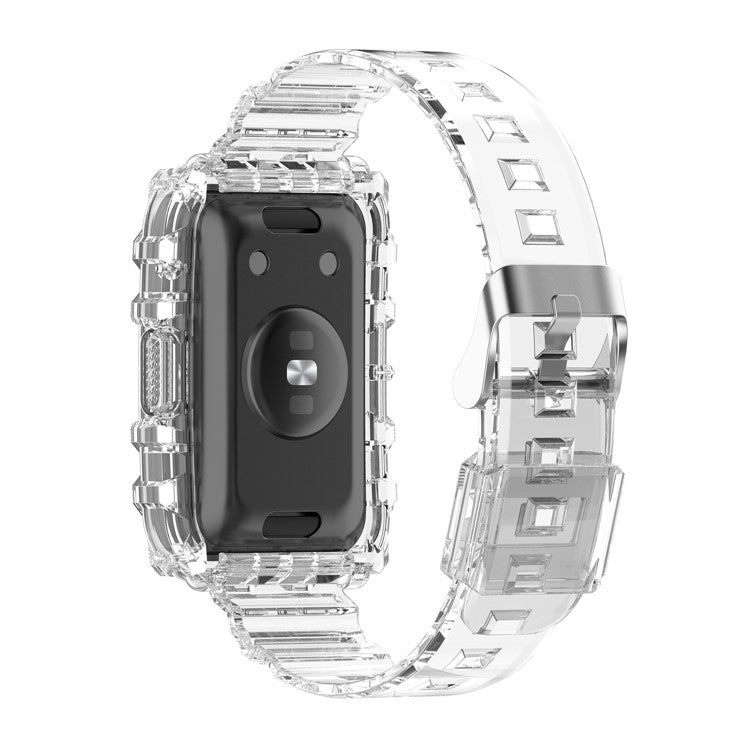 Transparent TPU Integrated Smart Watch Band Wrist Strap Frame for Huawei Watch Fit / Fit 2 / Fit New, One Size - Transparent