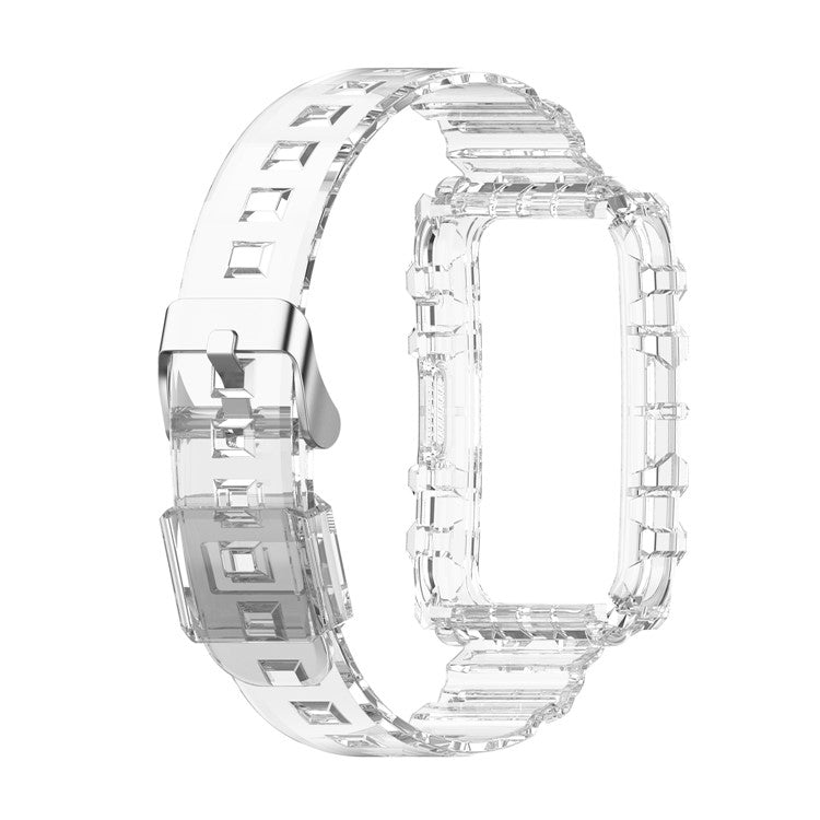 Transparent TPU Integrated Smart Watch Band Wrist Strap Frame for Huawei Watch Fit / Fit 2 / Fit New, One Size - Transparent