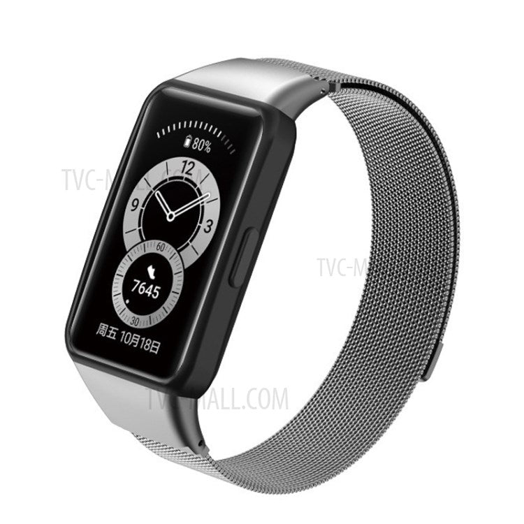 Milanese Stainless Steel Smart Watch Strap Wristwatch Band Belt for Huawei Honor 6/Huawei Band 6 - Grey