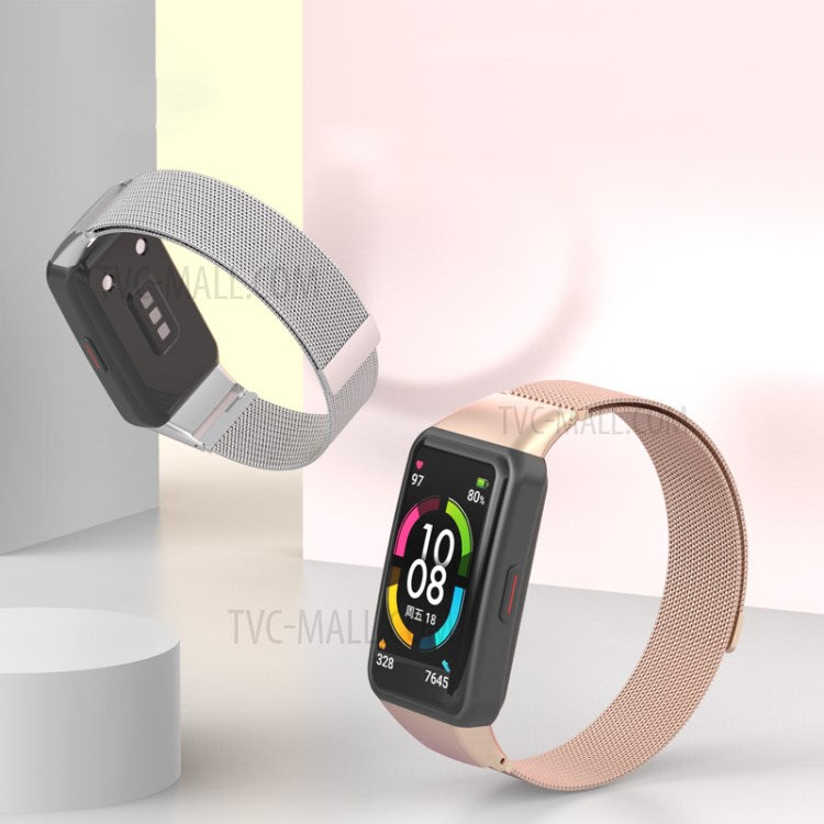 Milanese Stainless Steel Smart Watch Strap Wristwatch Band Belt for Huawei Honor 6/Huawei Band 6 - Grey