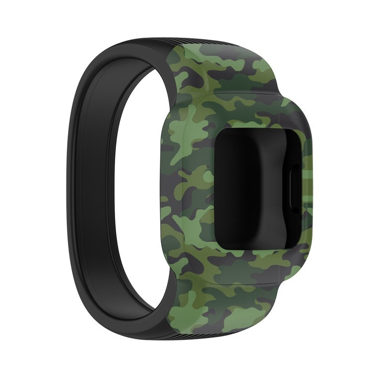 Silicone Pattern Printing Replacement Watch Band Strap for Garmin Vivofit jr 3, Size: L - Camouflage Green