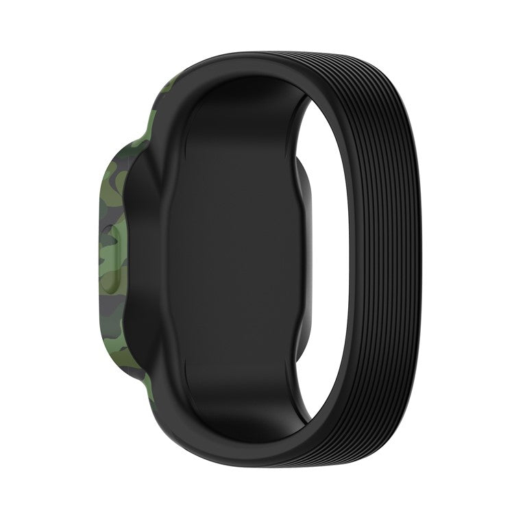 Silicone Pattern Printing Replacement Watch Band Strap for Garmin Vivofit jr 3, Size: L - Camouflage Green