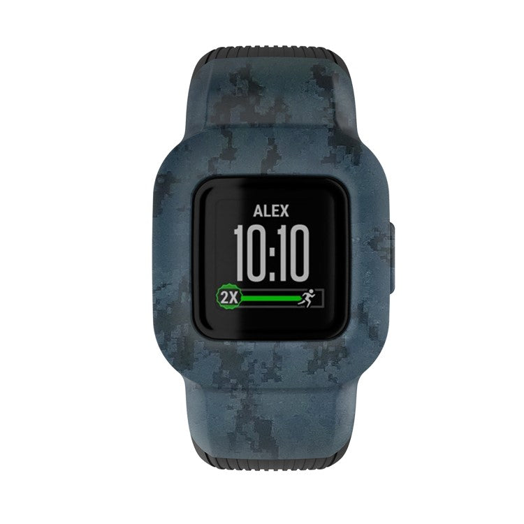 Silicone Pattern Printing Replacement Watch Band Strap for Garmin Vivofit jr 3, Size: L - Mosaic