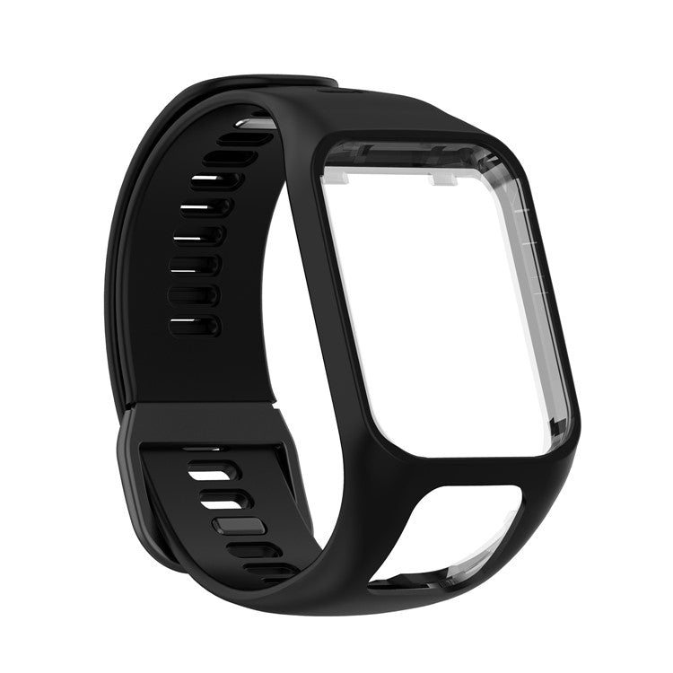 Silicone Watchband Replacement Wrist Strap for TomTom Spark/Runner 3/2 - Black