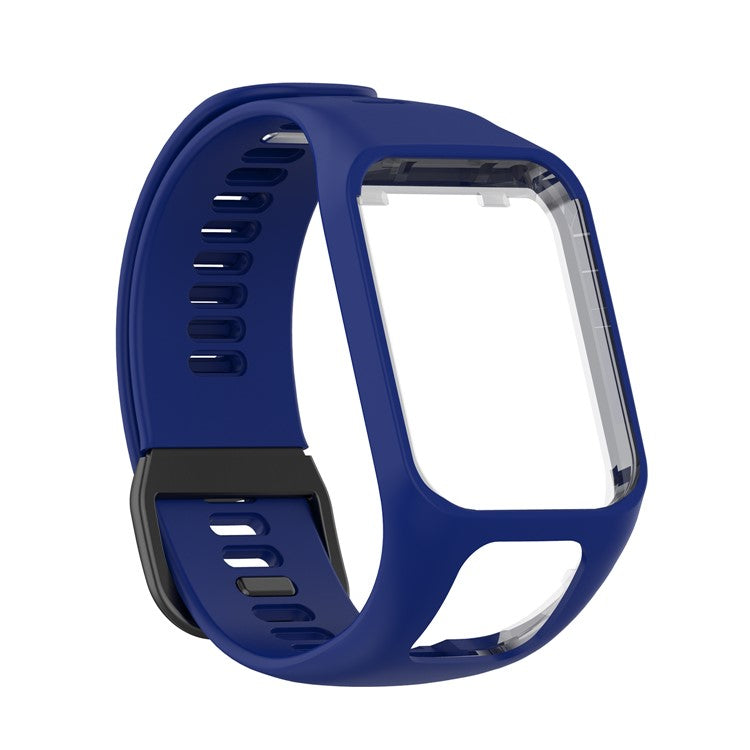 Silicone Watchband Replacement Wrist Strap for TomTom Spark/Runner 3/2 - Dark Blue
