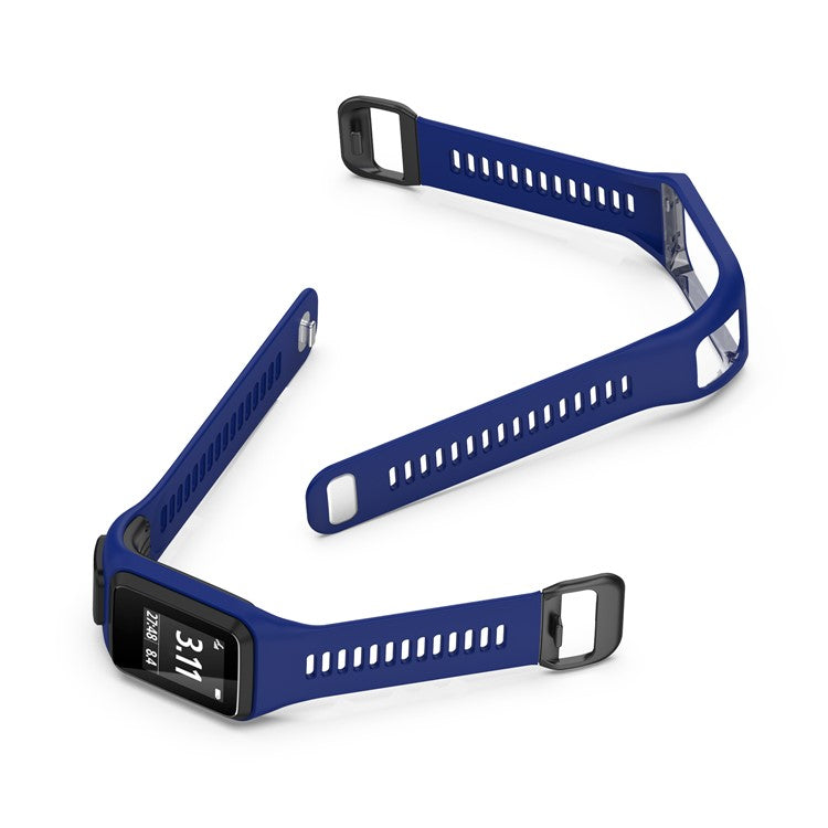 Silicone Watchband Replacement Wrist Strap for TomTom Spark/Runner 3/2 - Dark Blue