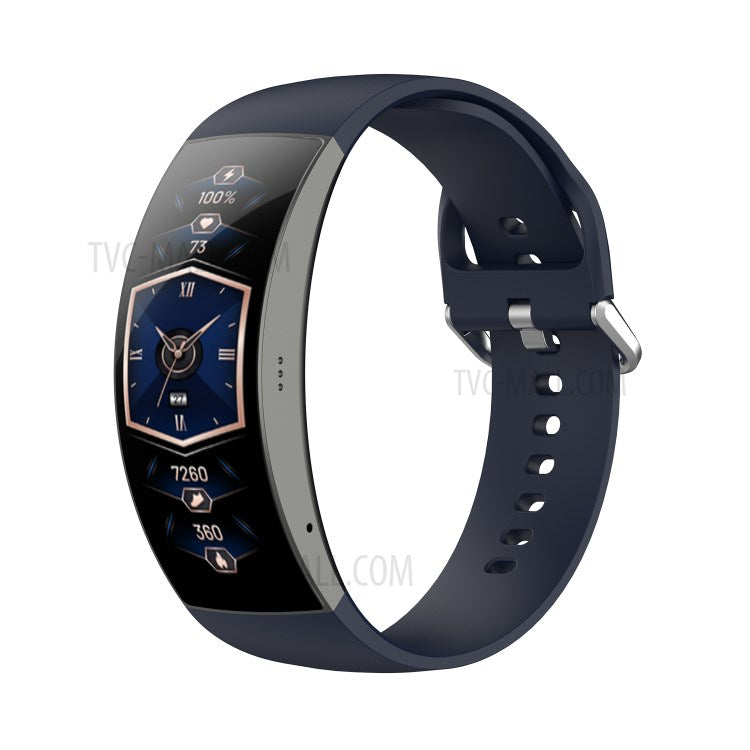 Solid Color Silicone Smart Watch Band Replacement Wrist Strap for Huami Amazfit X, Size: L - Navy Blue