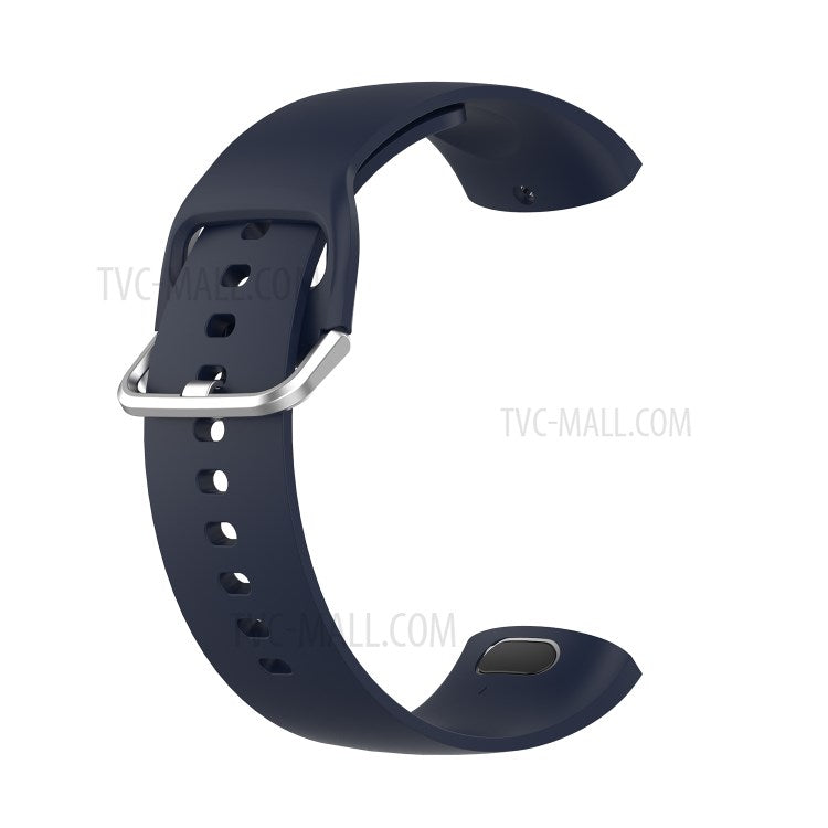 Solid Color Silicone Smart Watch Band Replacement Wrist Strap for Huami Amazfit X, Size: L - Navy Blue